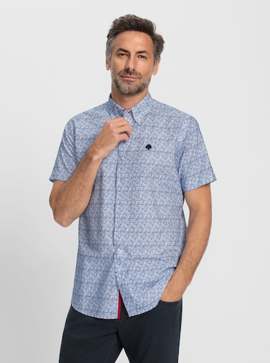 Catamaran Kurzarmhemd - jeansblau-weiß-gemustert