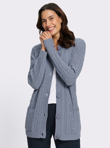 Strickjacke - taubenblau