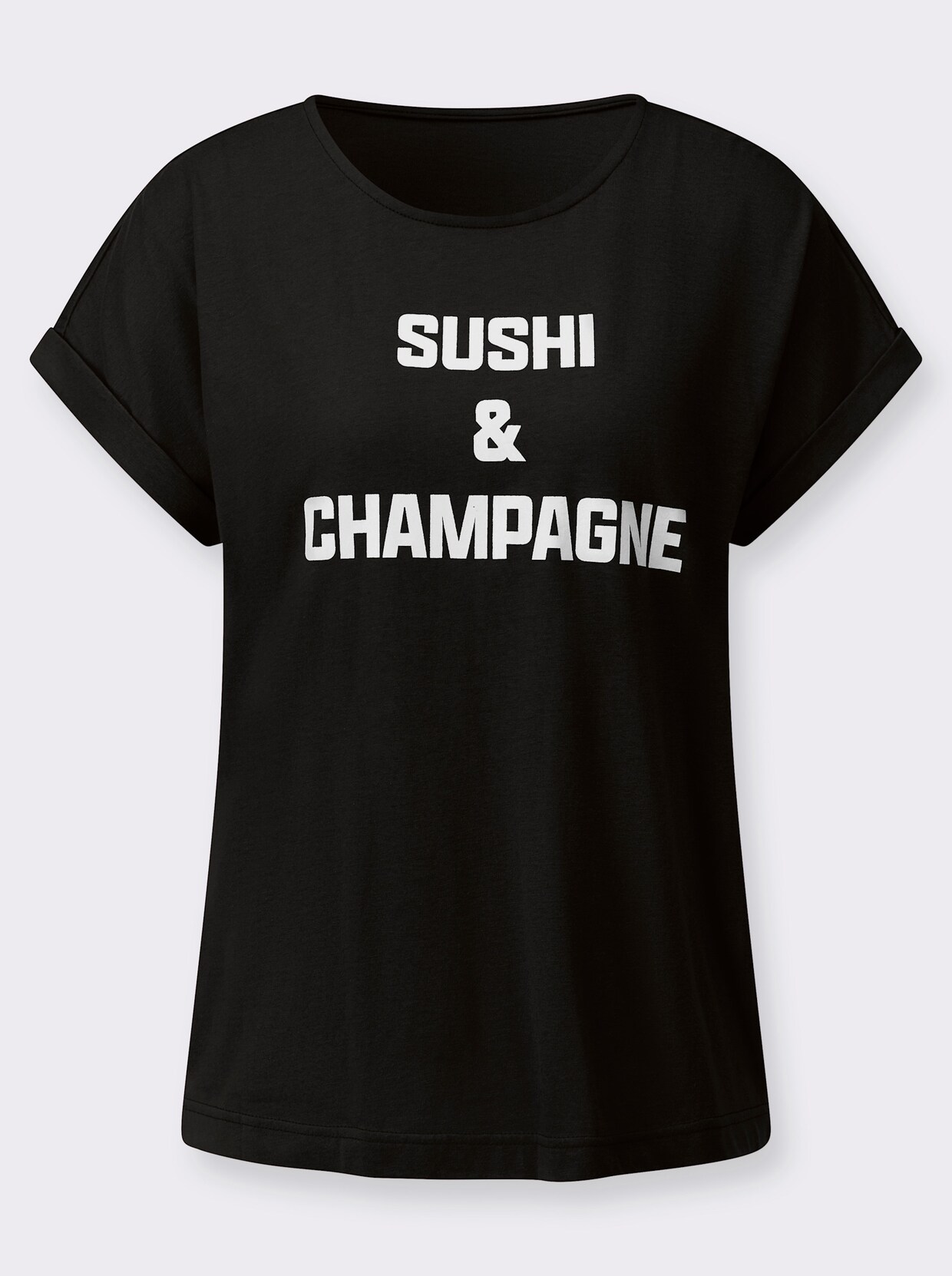 Rundhalsshirt - schwarz-weiß
