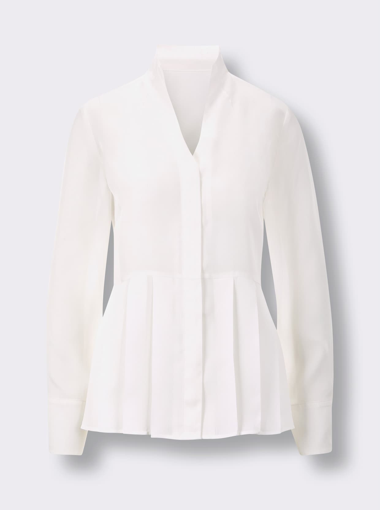 CREATION L PREMIUM Bluse mit Stehkragen - ecru