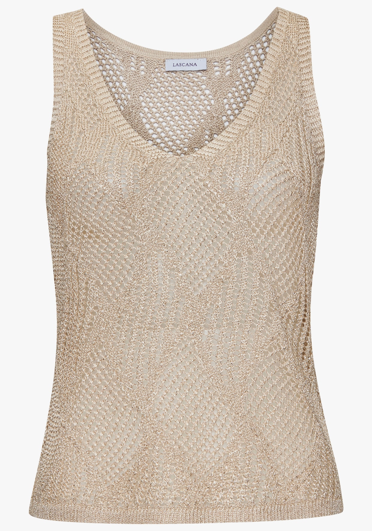 LASCANA Tricottop - beige/goudkleur