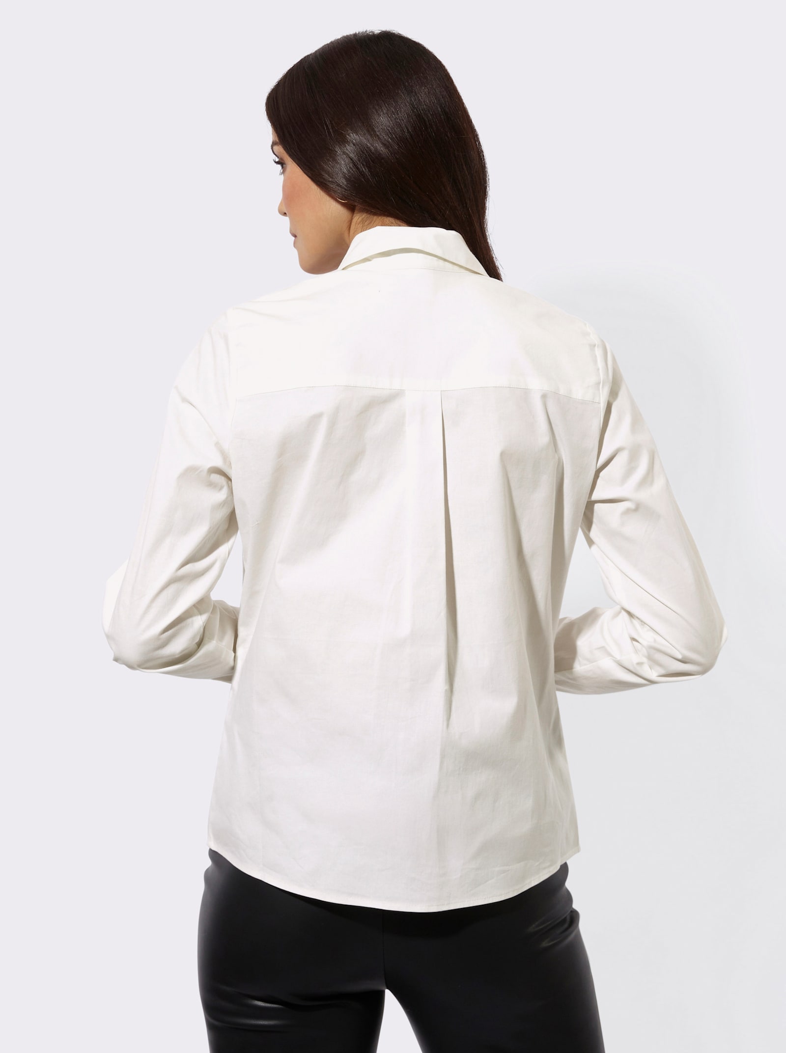 Hemdbluse mit Schmuckknöpfen - ecru