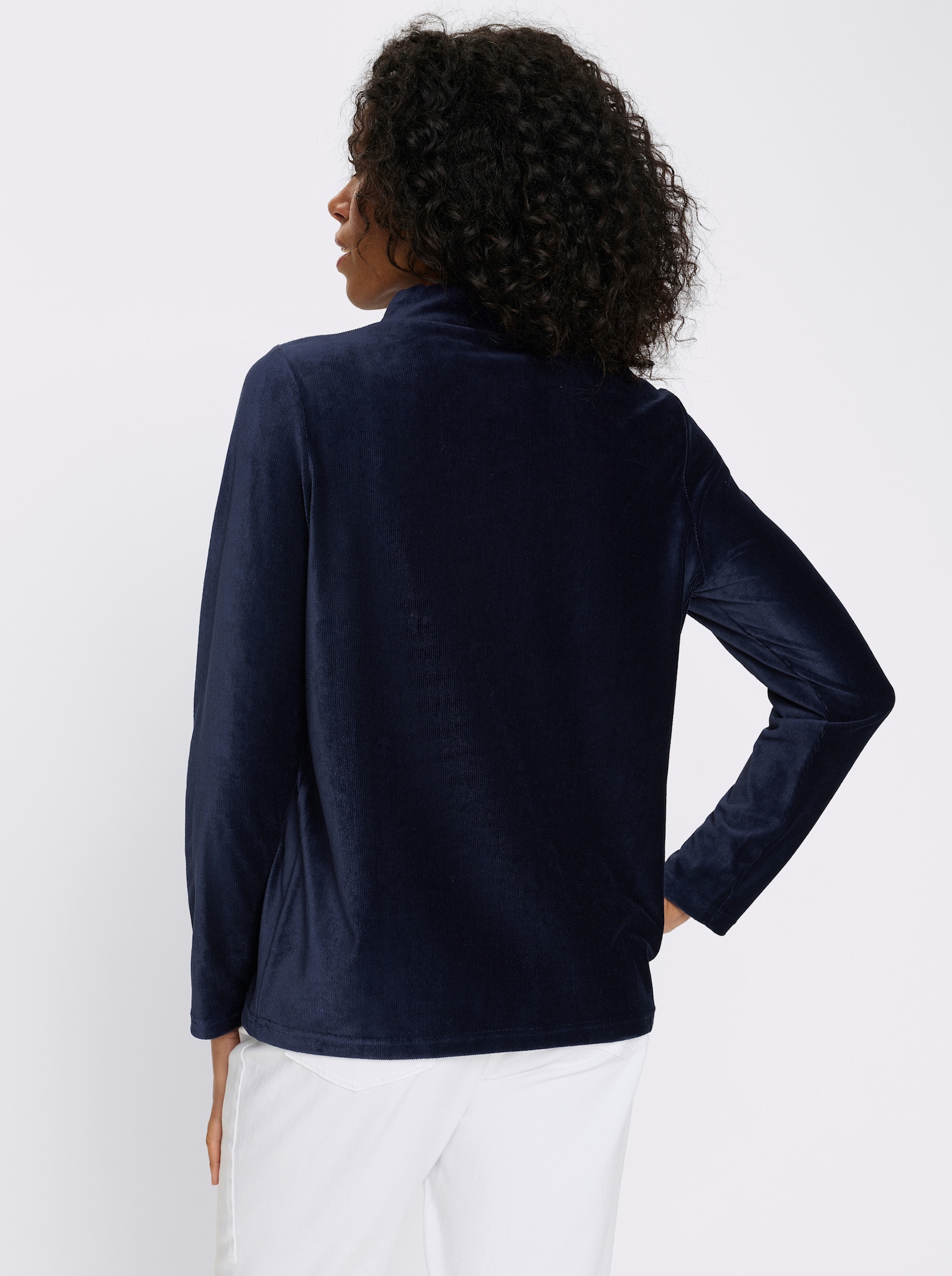 Shirt met lange mouwen van ribcord - marine