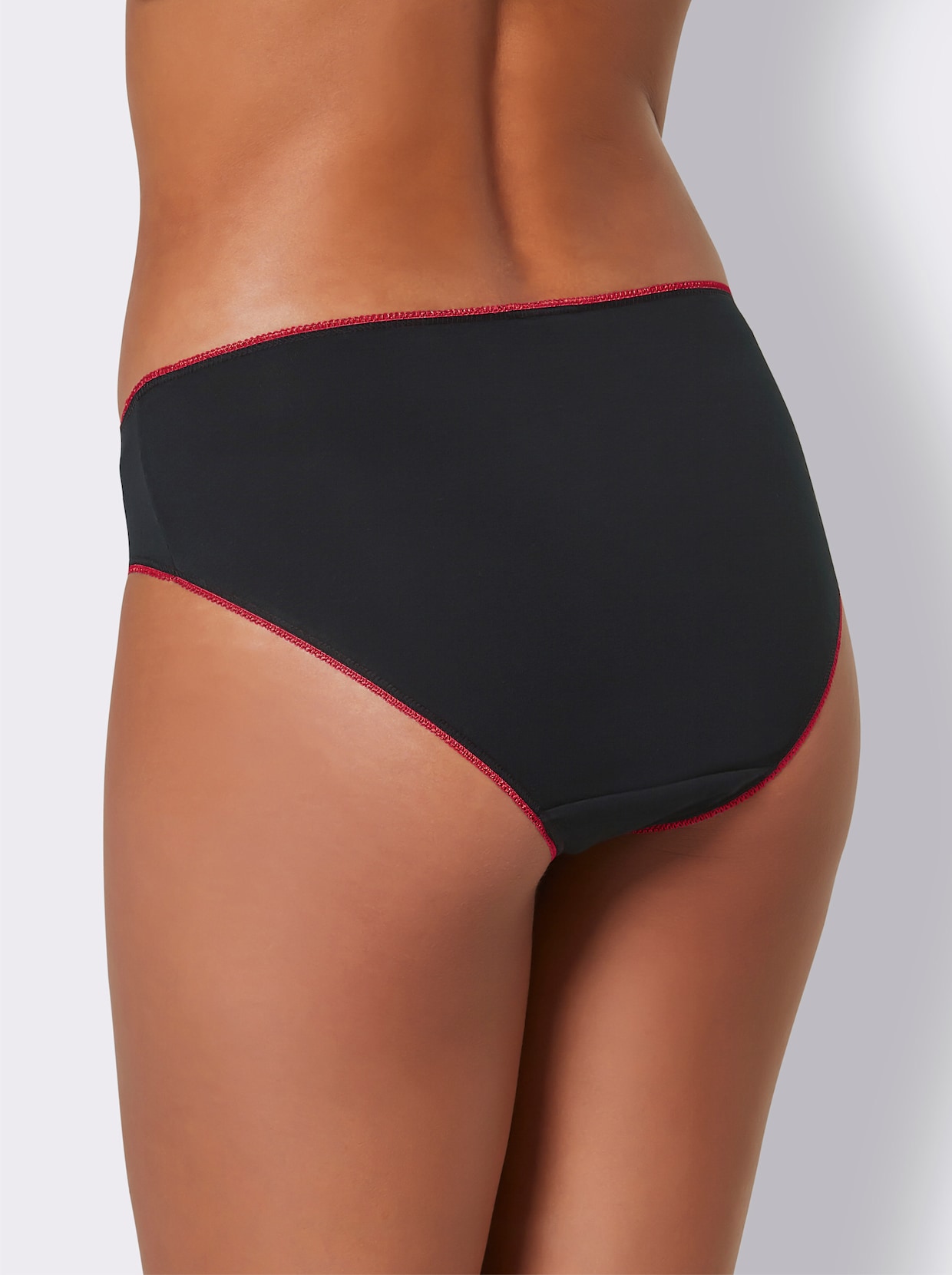 wäschepur Dámske boxerky so zvýšeným pásom - Čierno-červená potlač + čierna