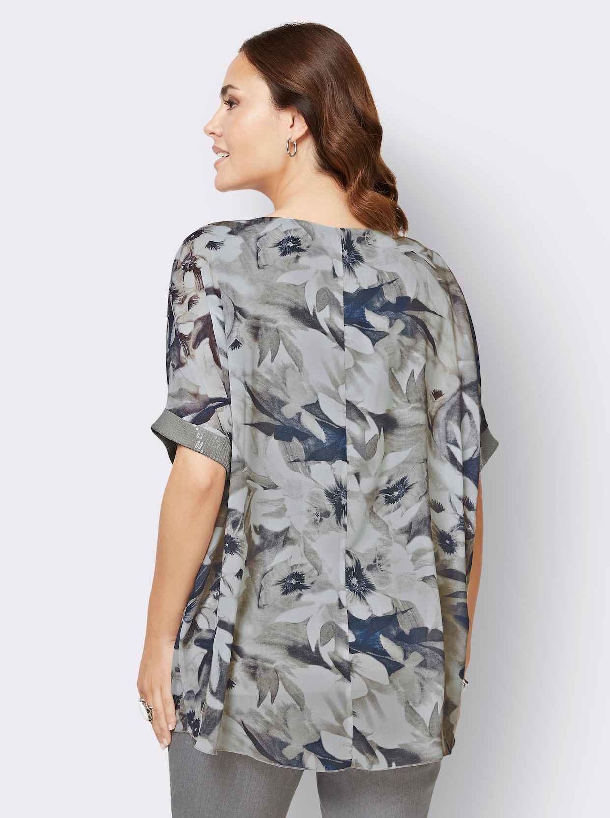 Longline blouse - ecru geprint