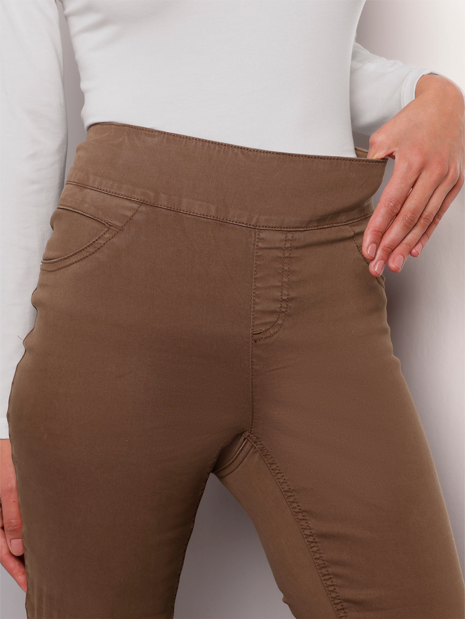 CREATION L PREMIUM Comfortjeans van twill - bruin