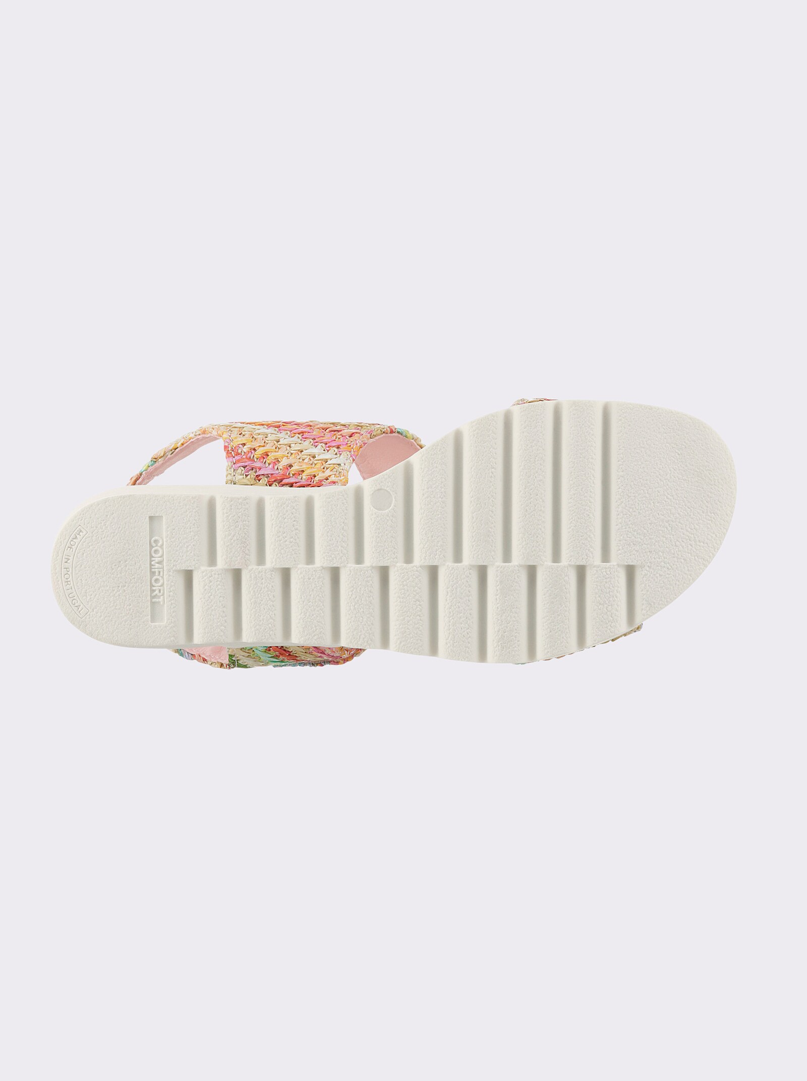 heine Sandaaltjes met sleehak - roze/bont