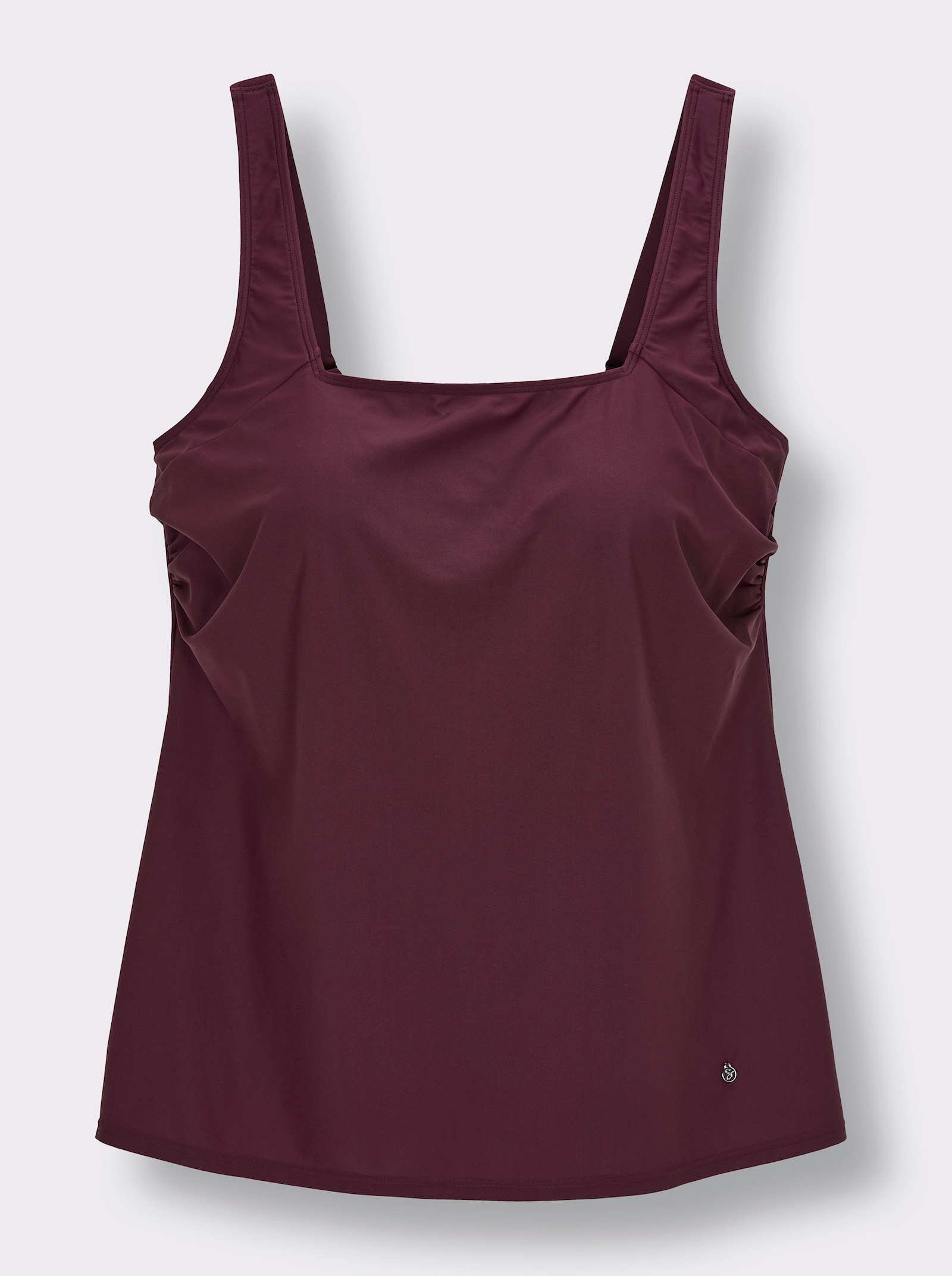 sheego Tankini-Oberteil mit Karree-Ausschnitt - burgund