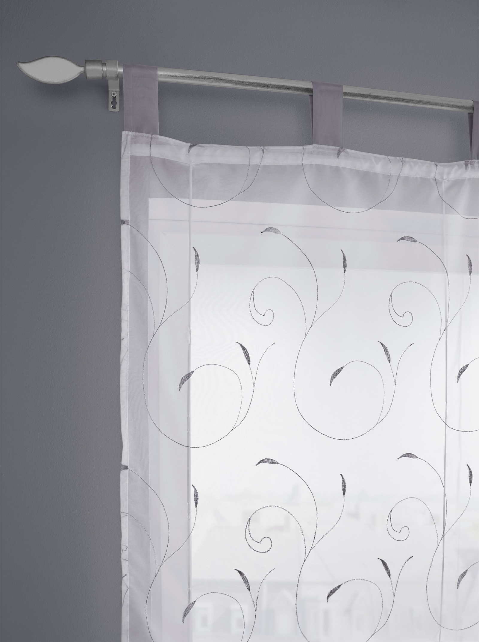 heine home Bändchenrollo - weiß-grau