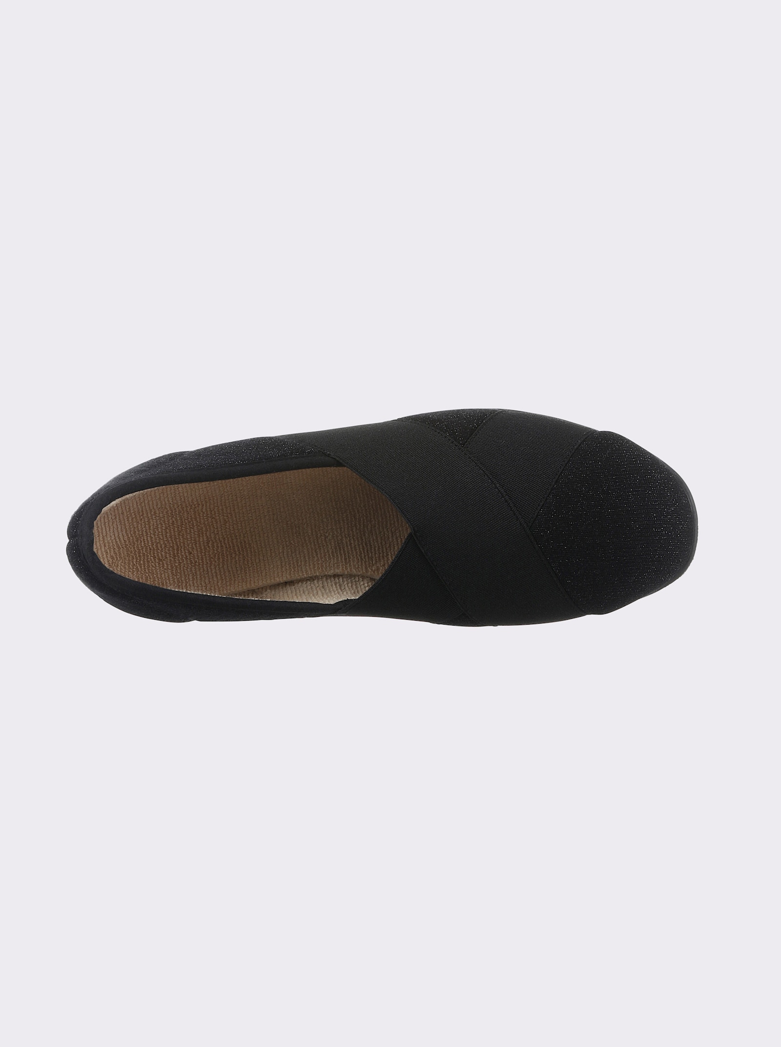 Slipper aus Textil - schwarz