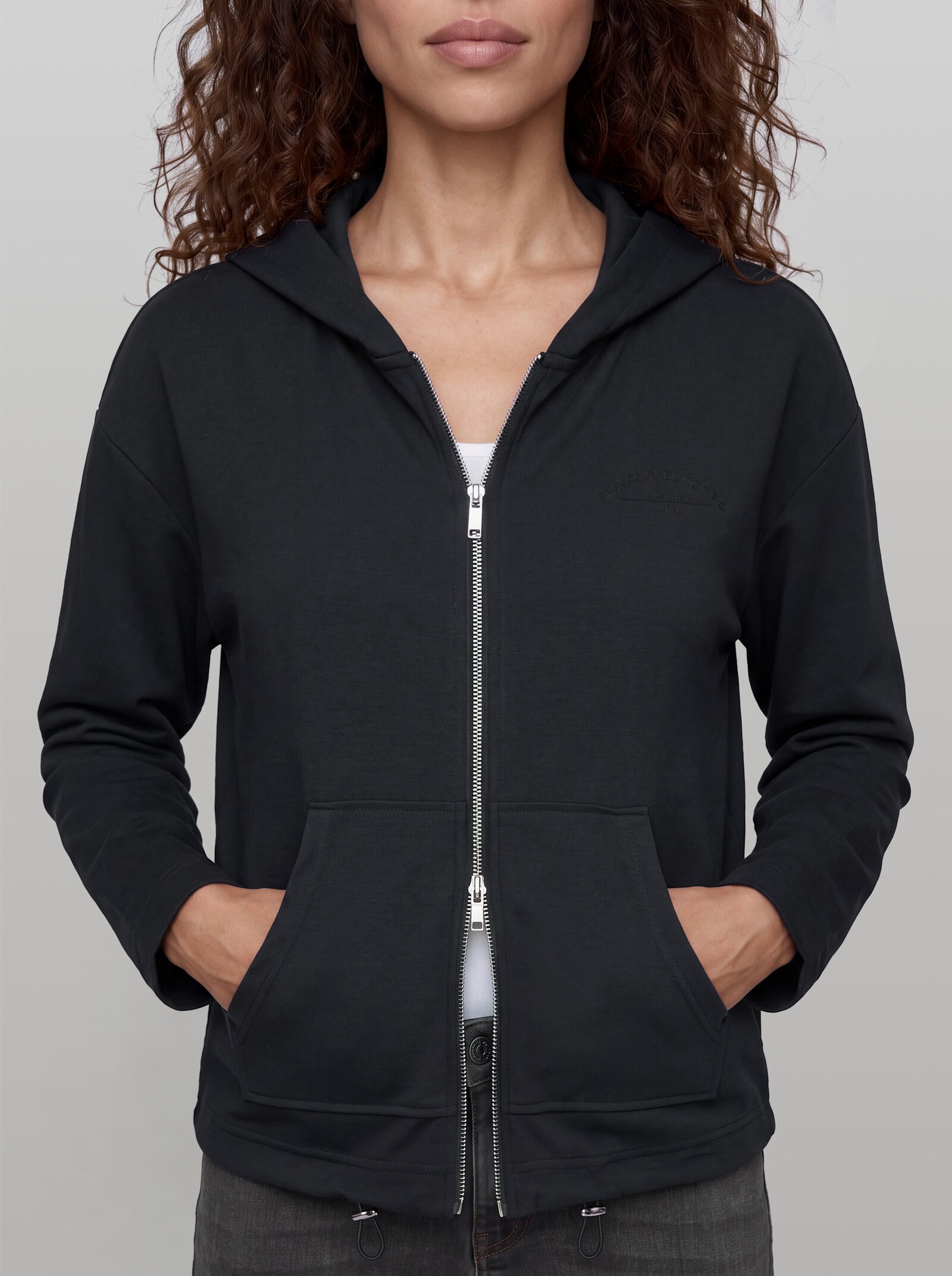 heine Sweatjacke mit Kapuze - schwarz