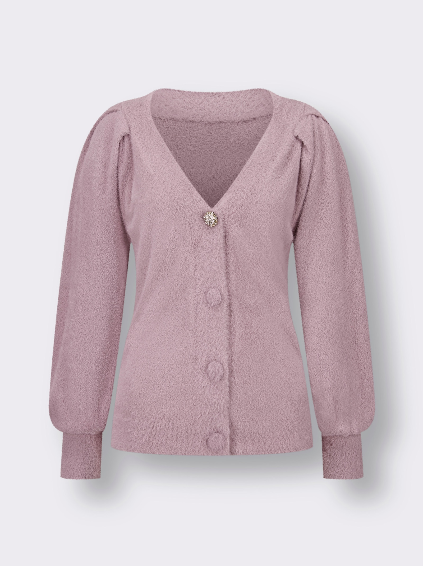 Strickjacke im figurfreundlichen Schnitt - mauve