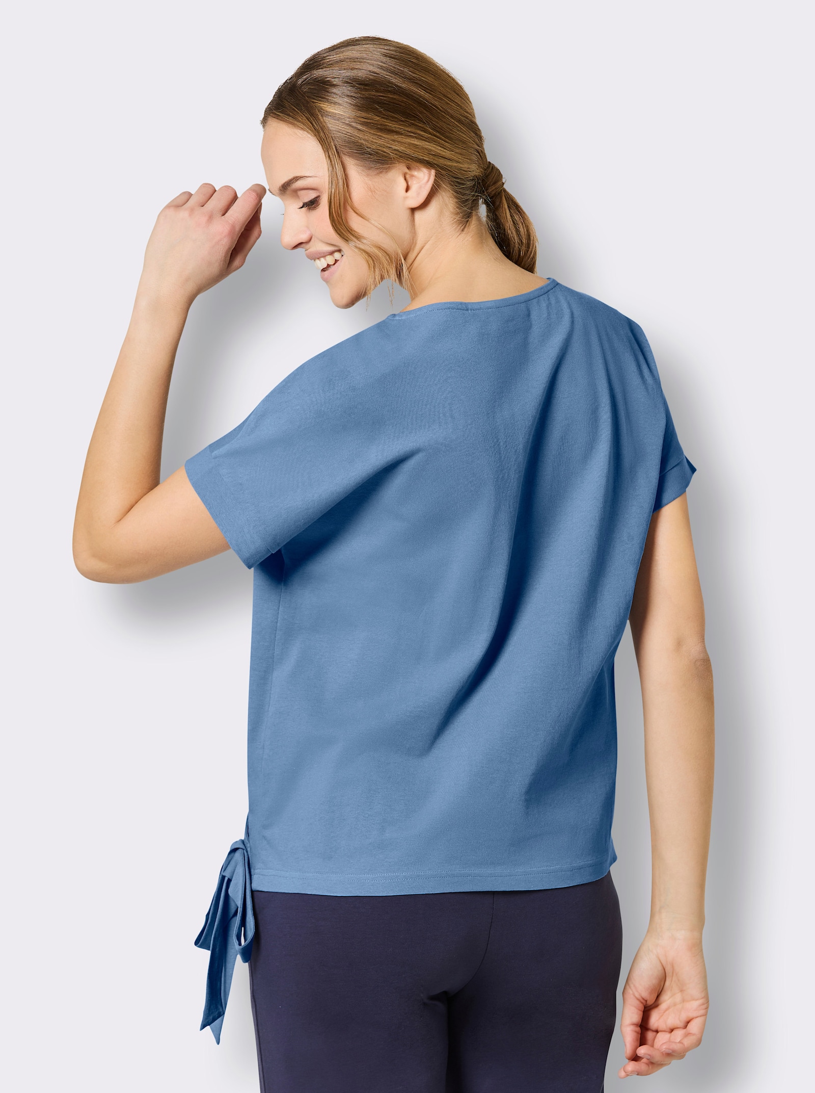 Catamaran Sports Funktionsshirt in Wickel-Optik - mittelblau