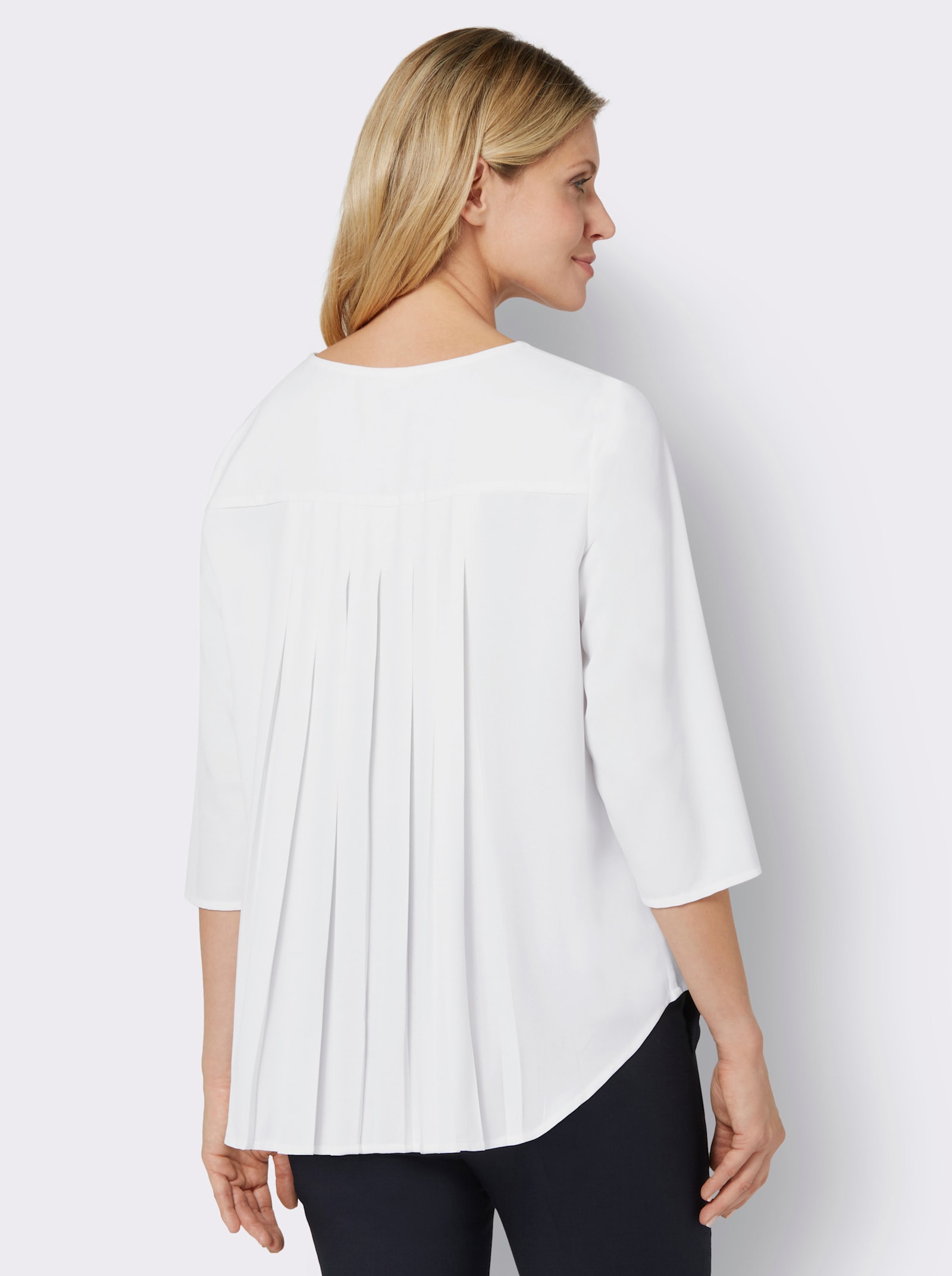 Plisovaná blúzka, veľký záhyb - biela