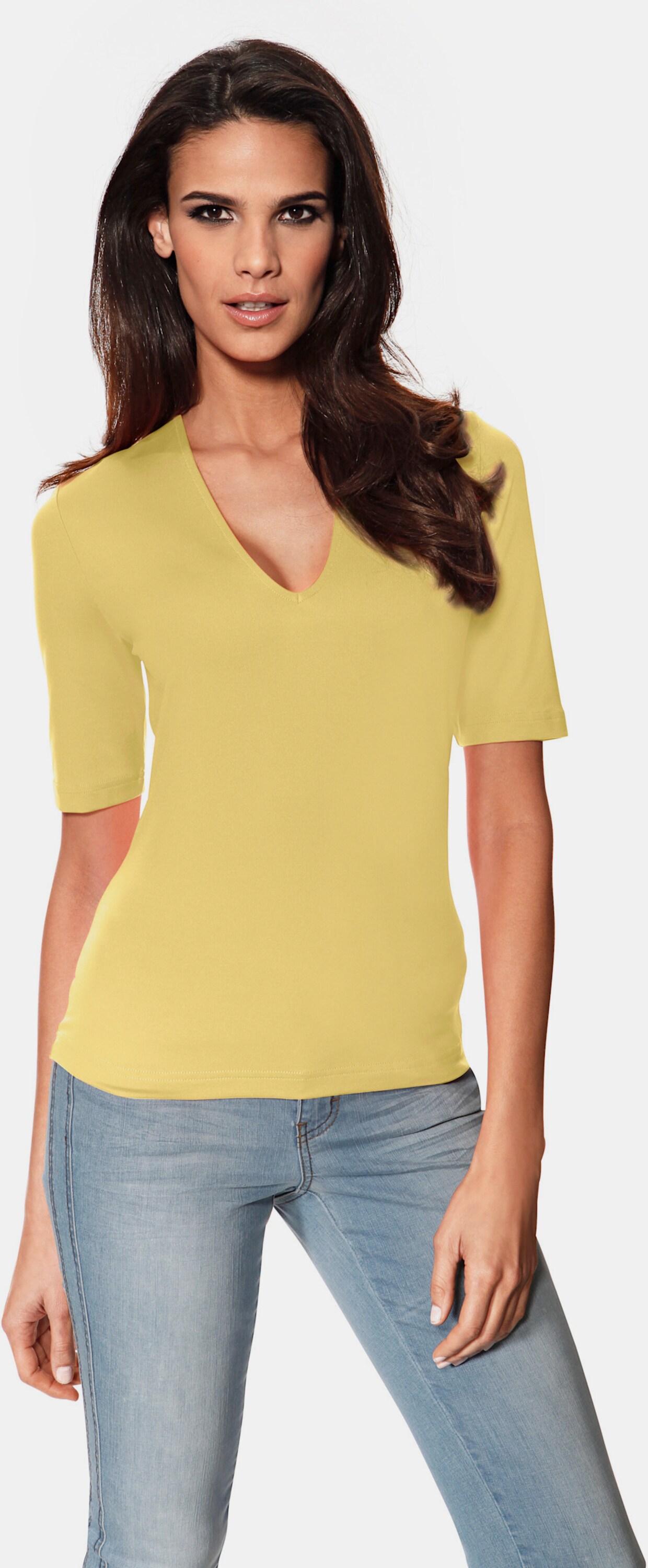 heine Shirt met V-hals - geel