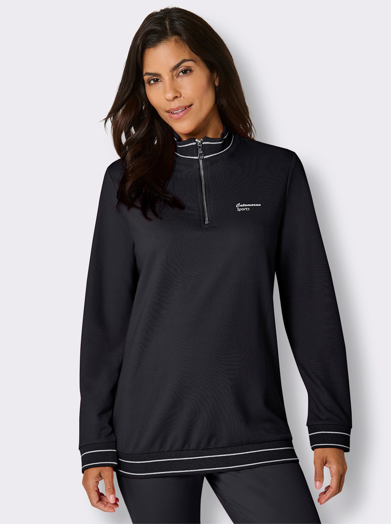 Catamaran Sports Sweatshirt mit Reißverschluss - schwarz
