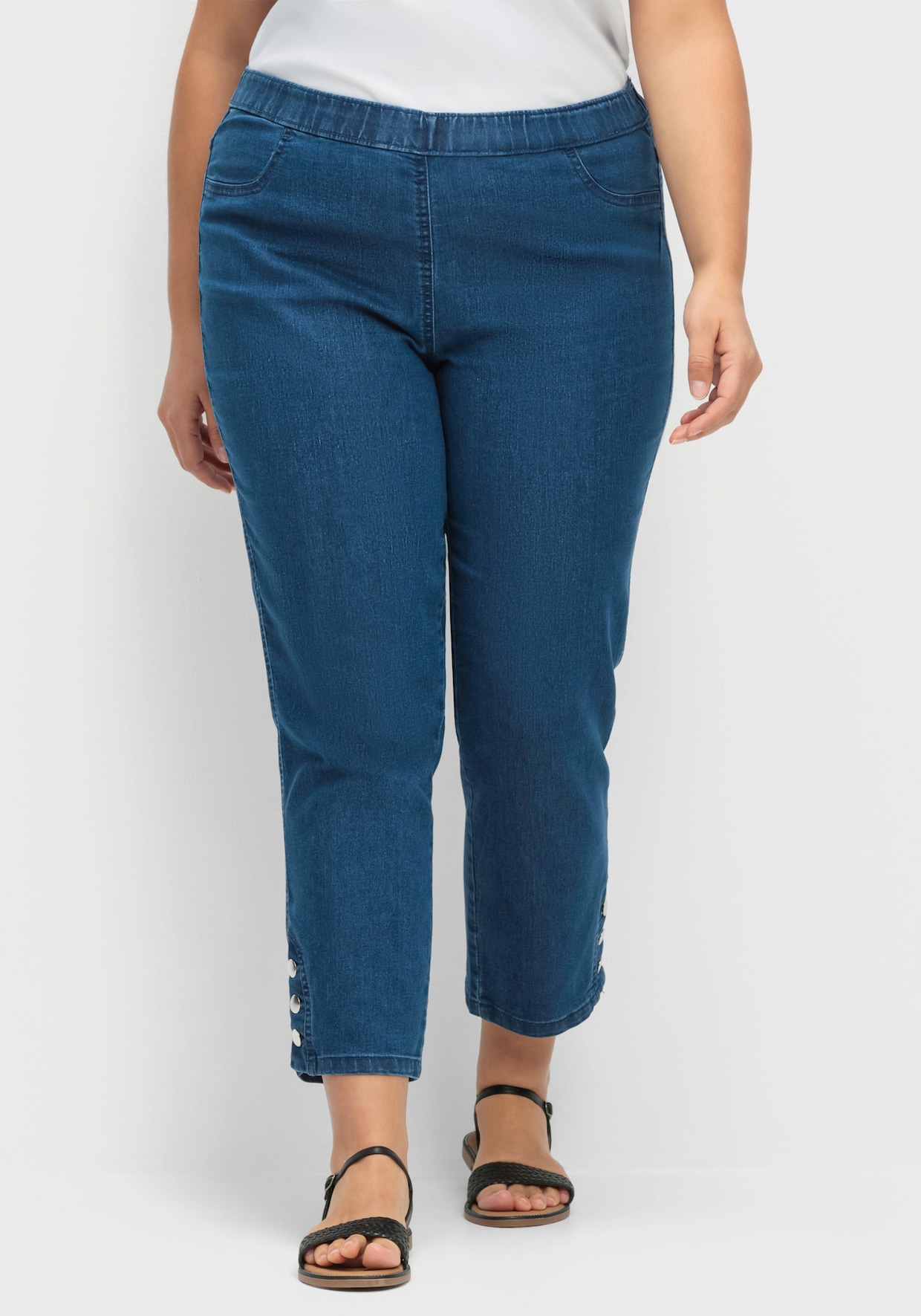 7/8-Jeans - blue-stone-washed