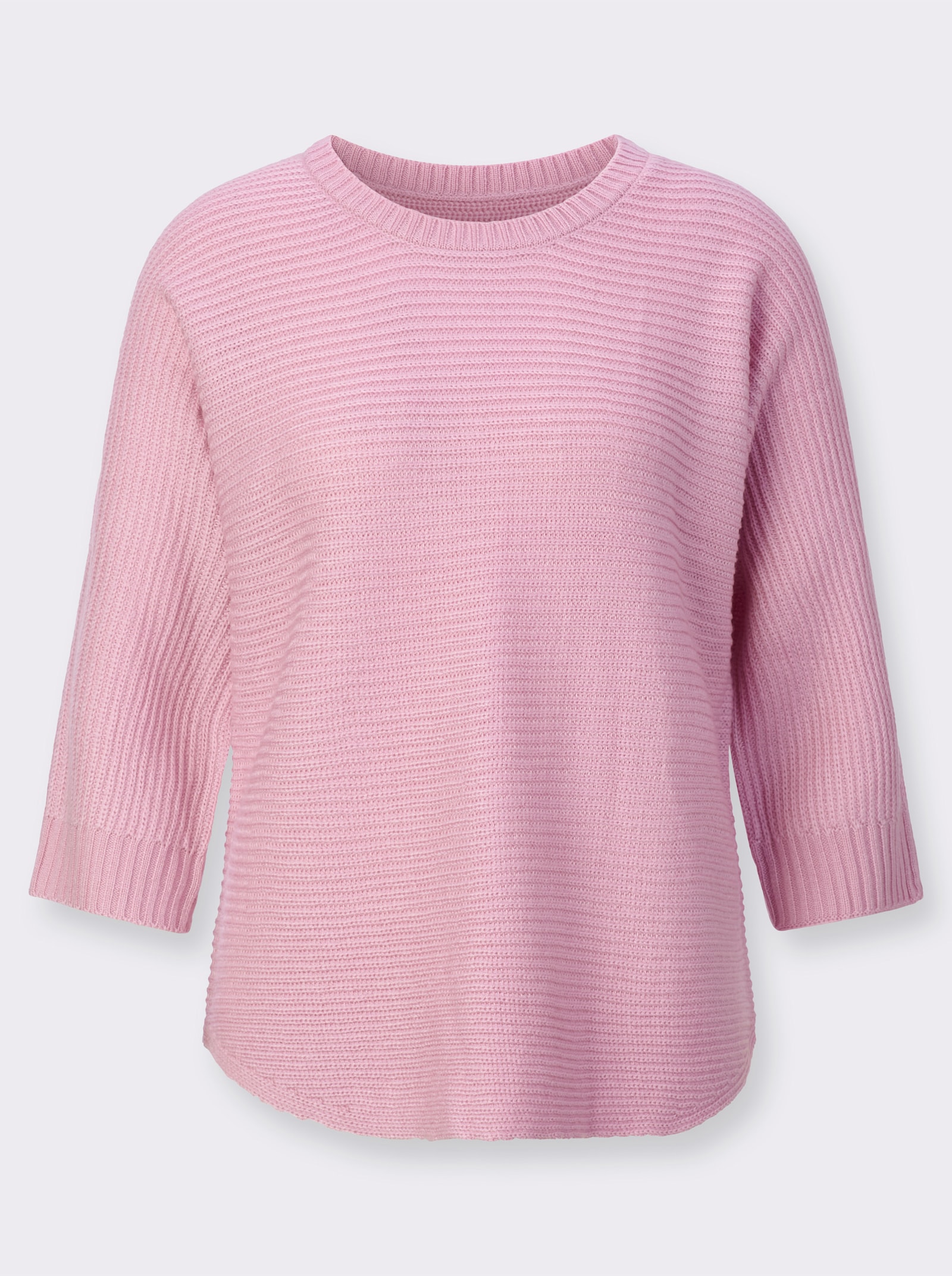 Rundhalspullover mit Fledermaus-Ärmeln - rosé