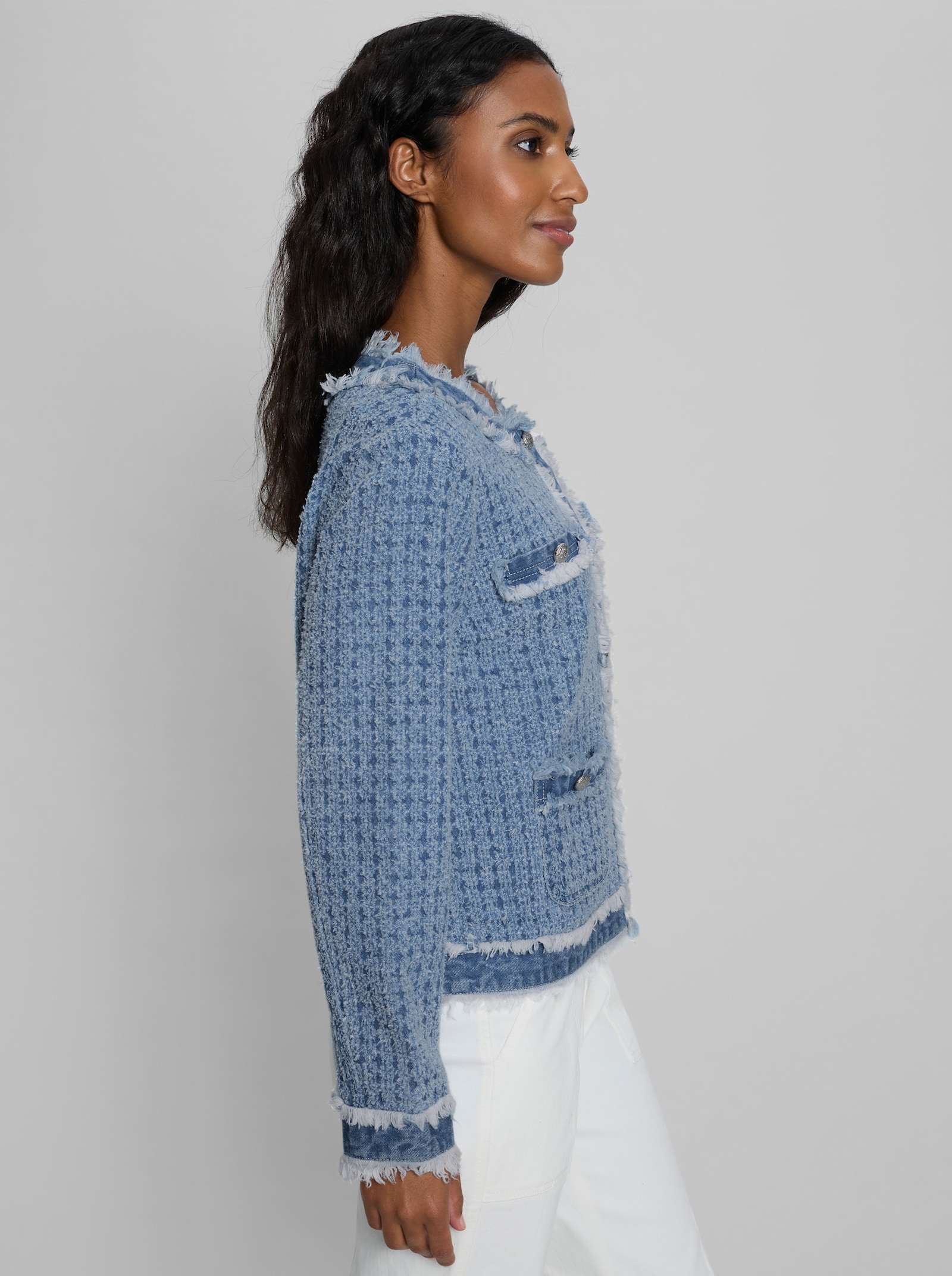 heine Blazer mit Fransen-Details - rauchblau