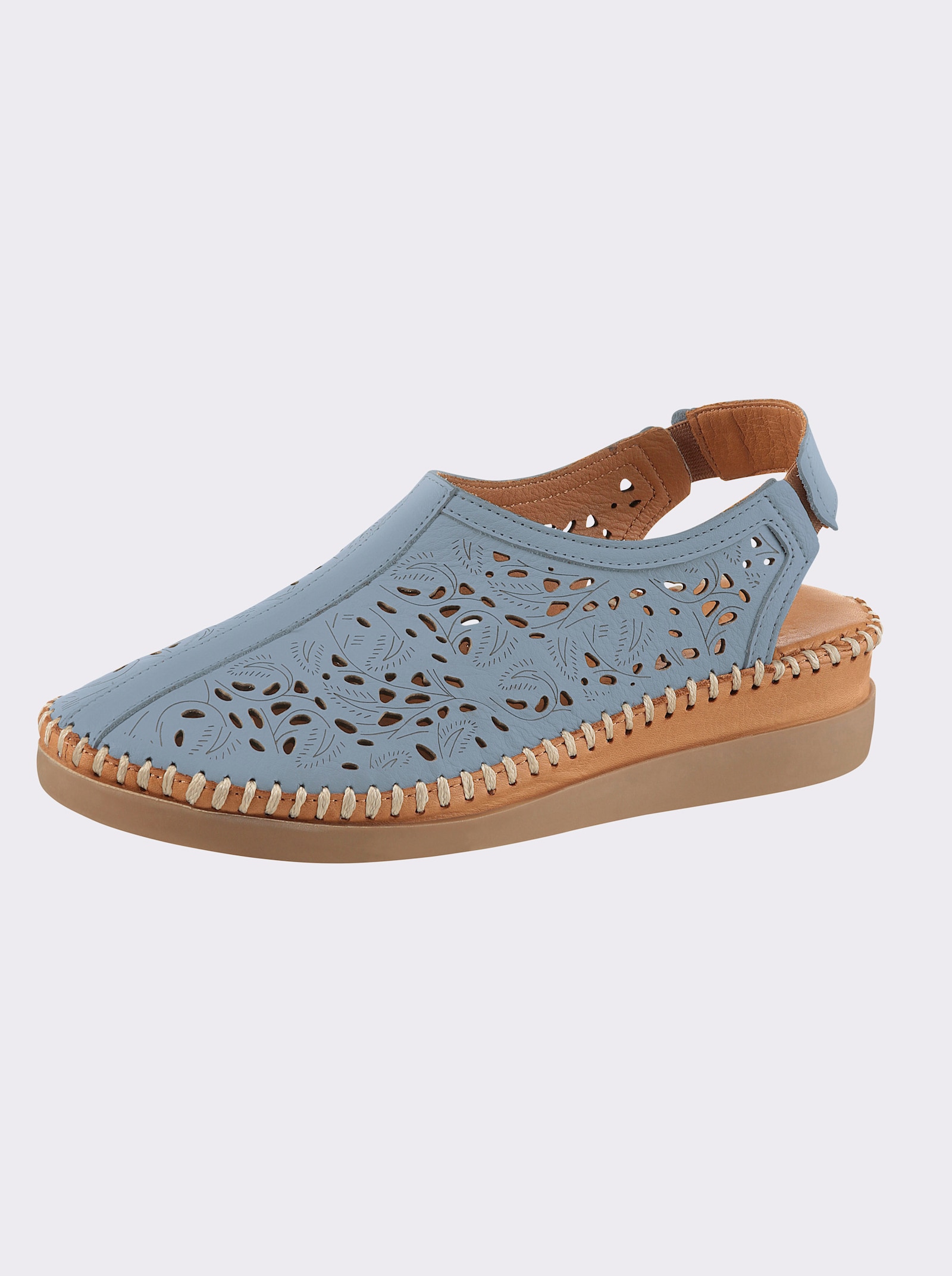 Gemini Slipper fersenoffen, mit Gummizug - jeansblau