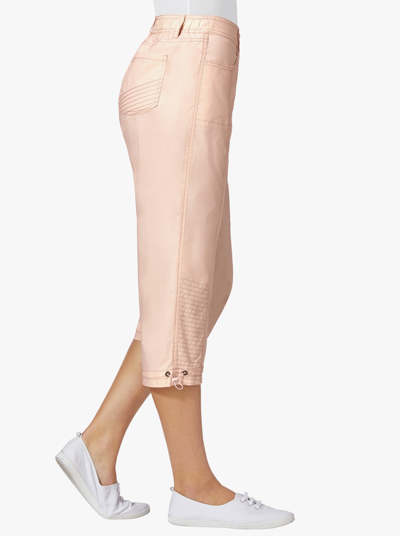 Caprihose mit Gummizug am Beinabschluss - rosé