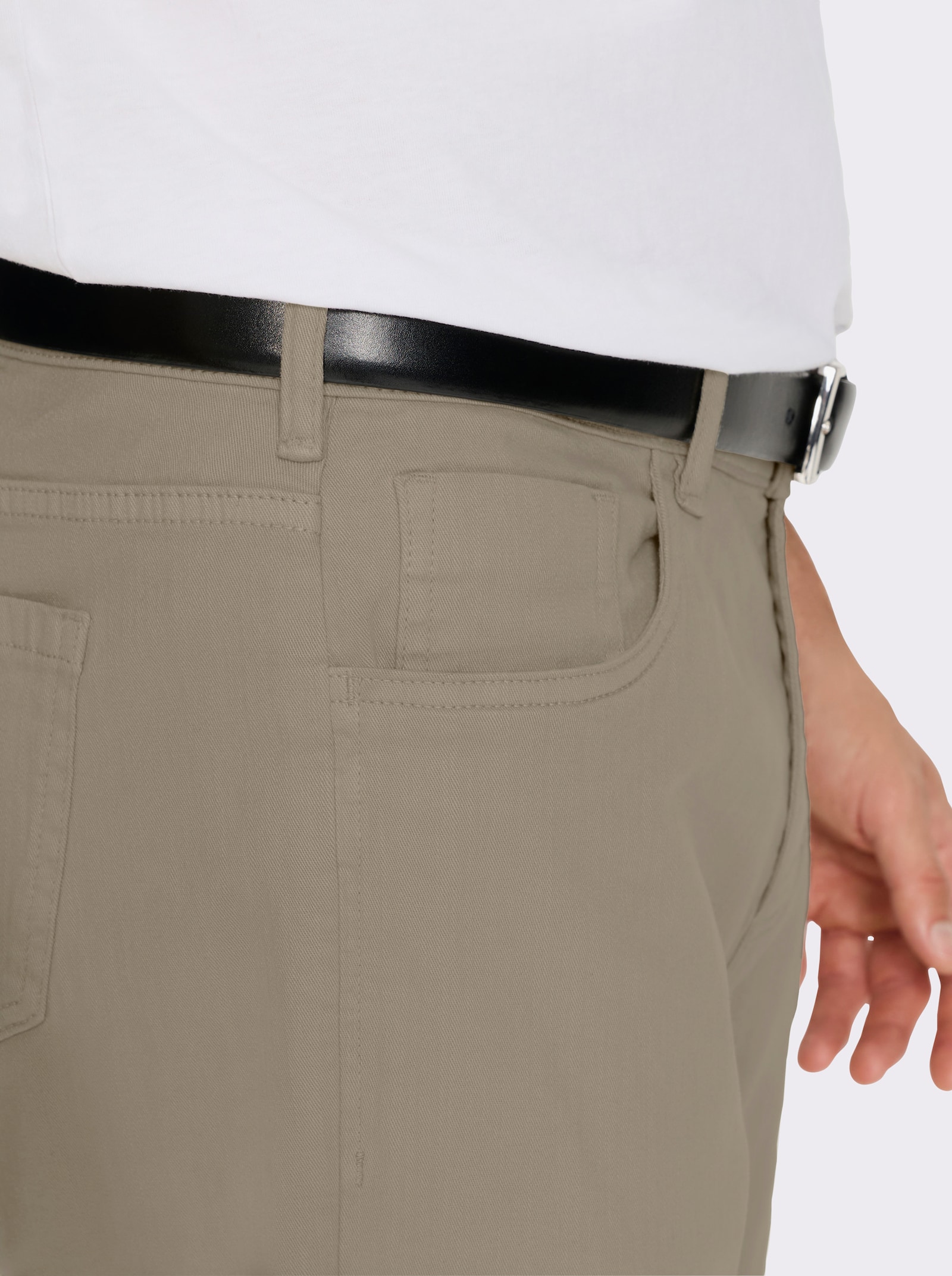 Marco Donati 5-pocketsbroek met minimalistische print op de zoom - leem