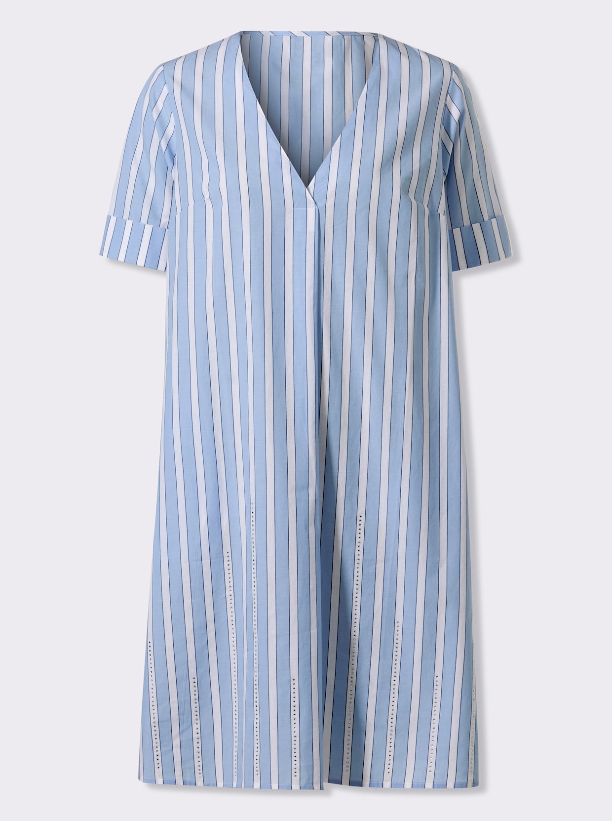 heine Druckkleid - eisblau-jeansblau-gestreift
