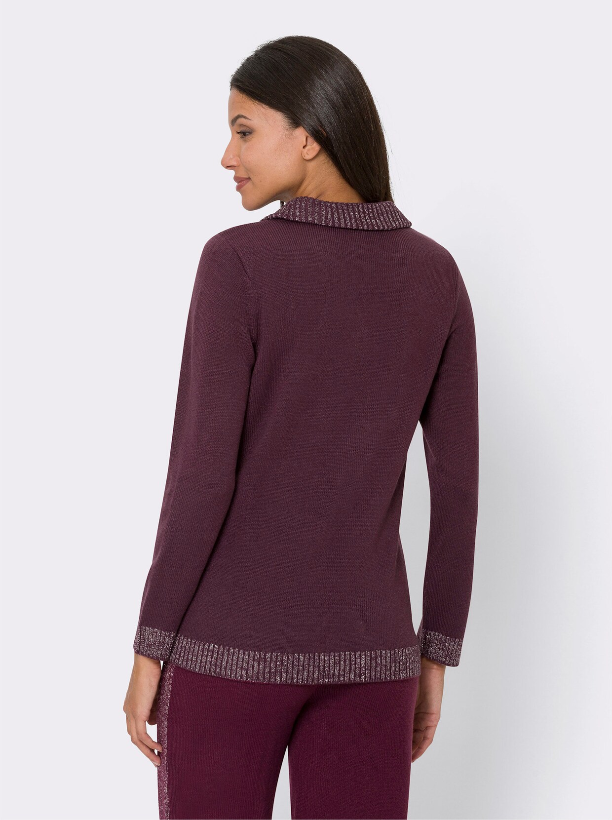 Pletený svetr - burgundská