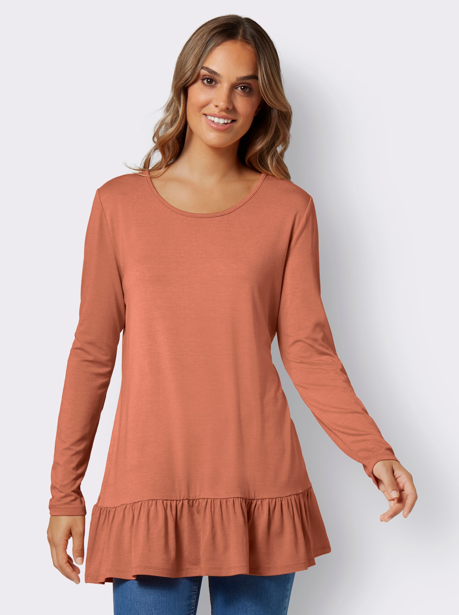 Dlouhé tričko - papájová