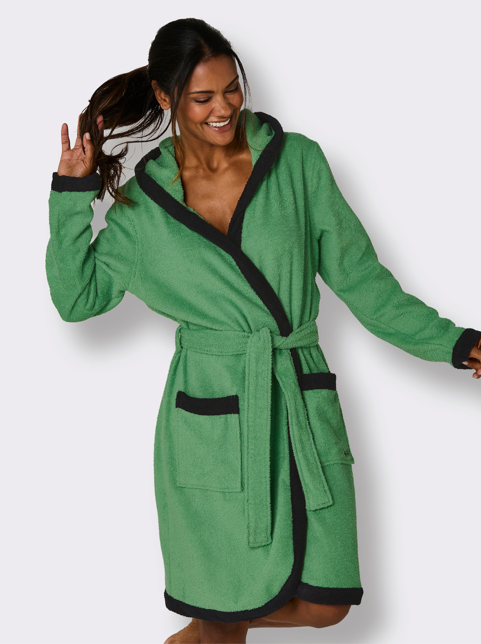 feel good Bademantel - apfel-schwarz