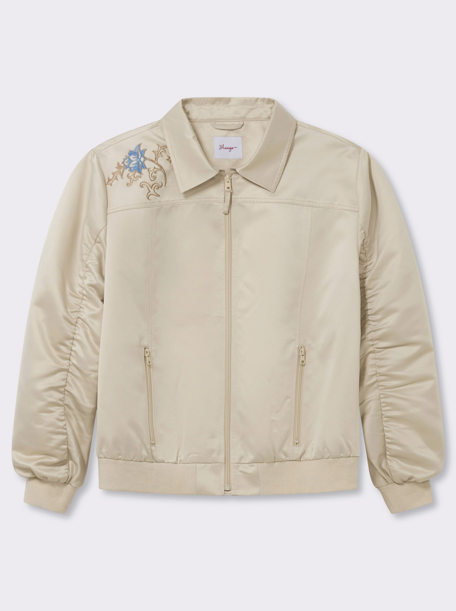 sheego Blouson mit femininen Details - sand