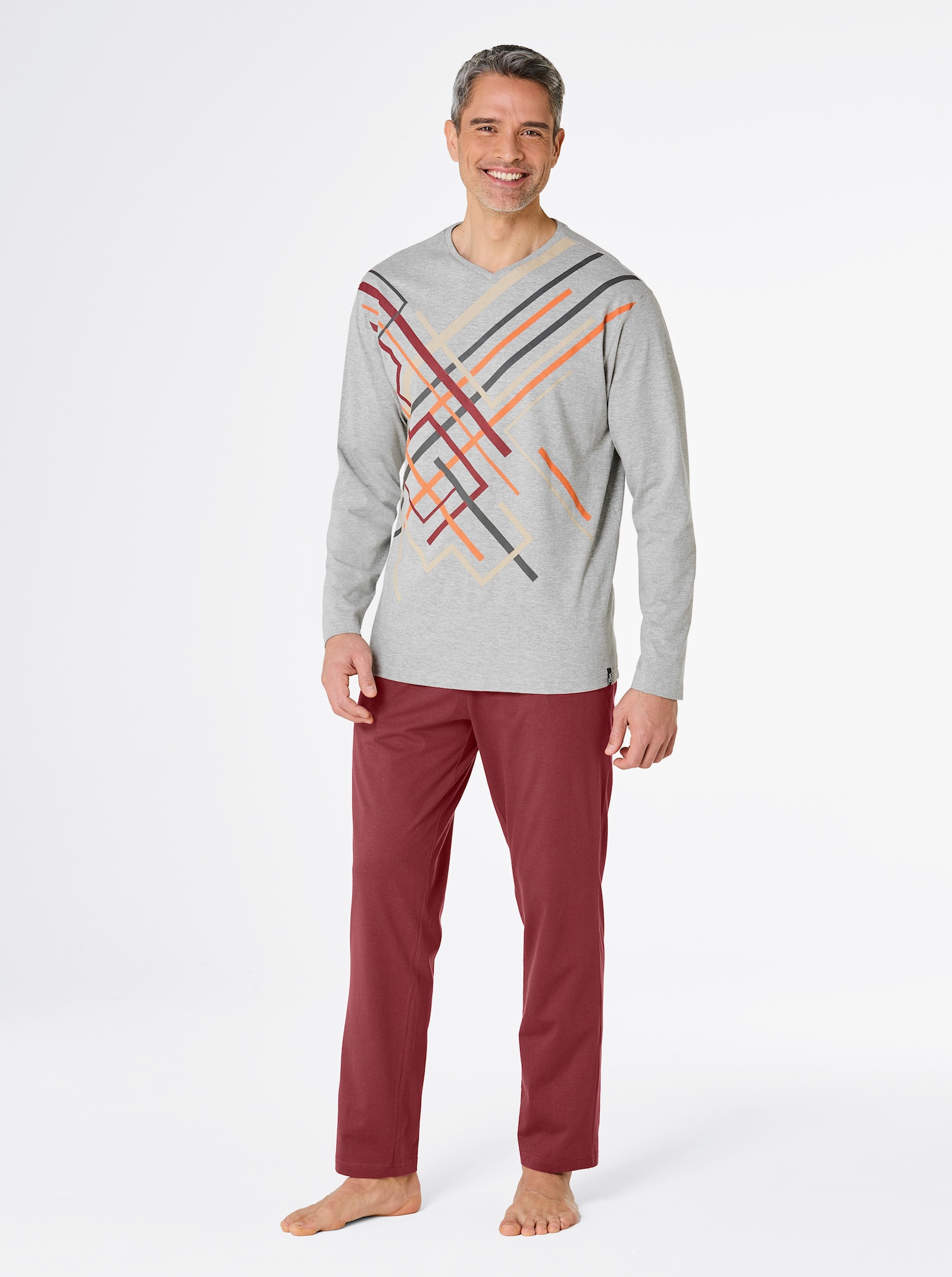 wäschepur men Schlafanzüge - petrol + dunkelrot