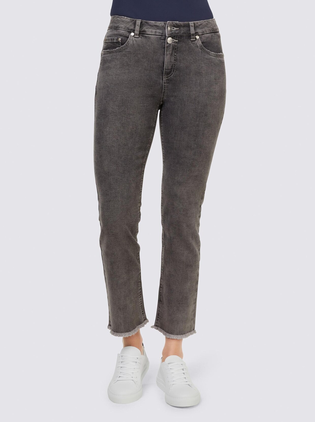 Linea Tesini Push-up-Jeans - stone-grey-denim