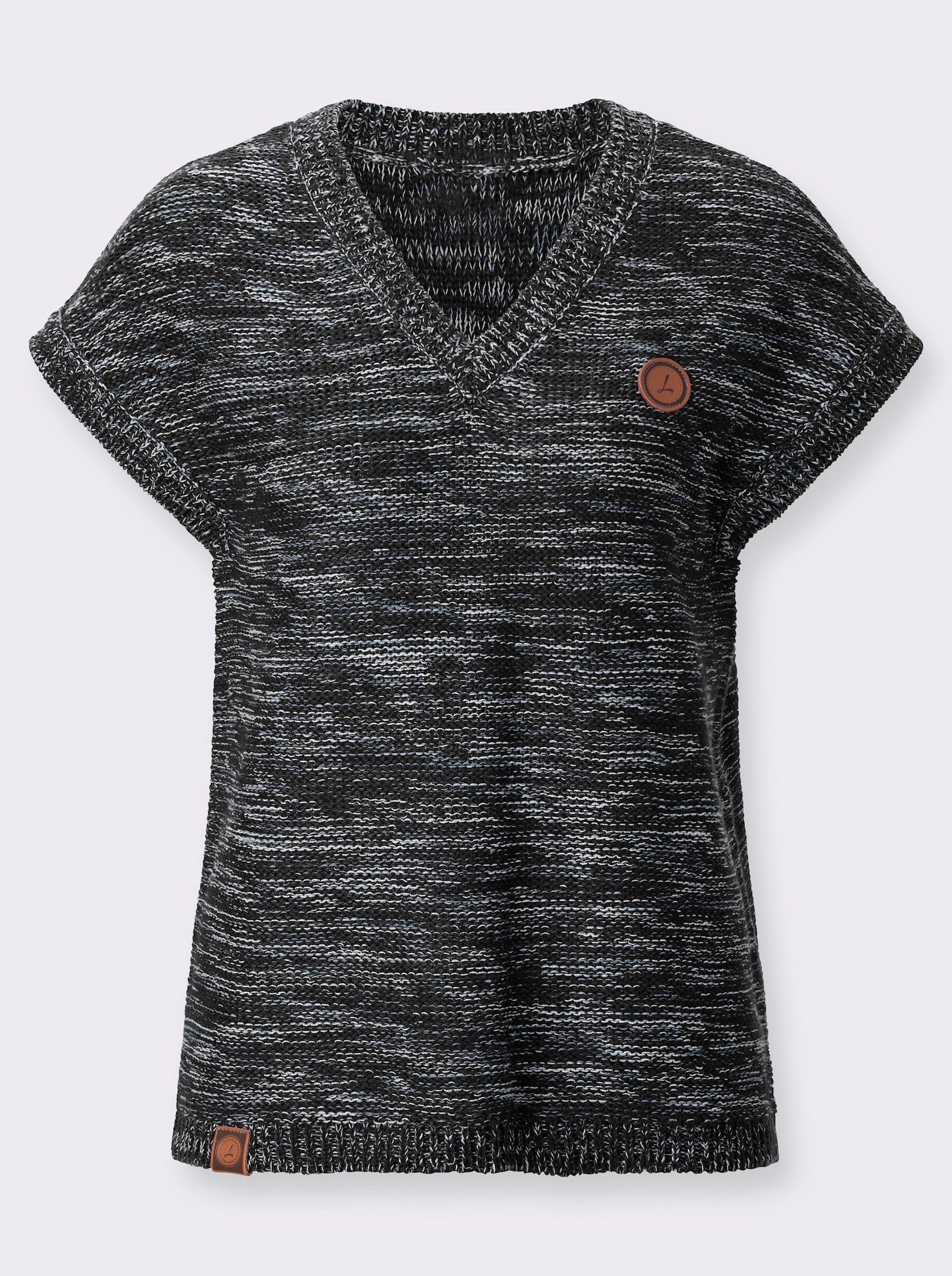 Pullunder in Melange-Optik - schwarz-meliert