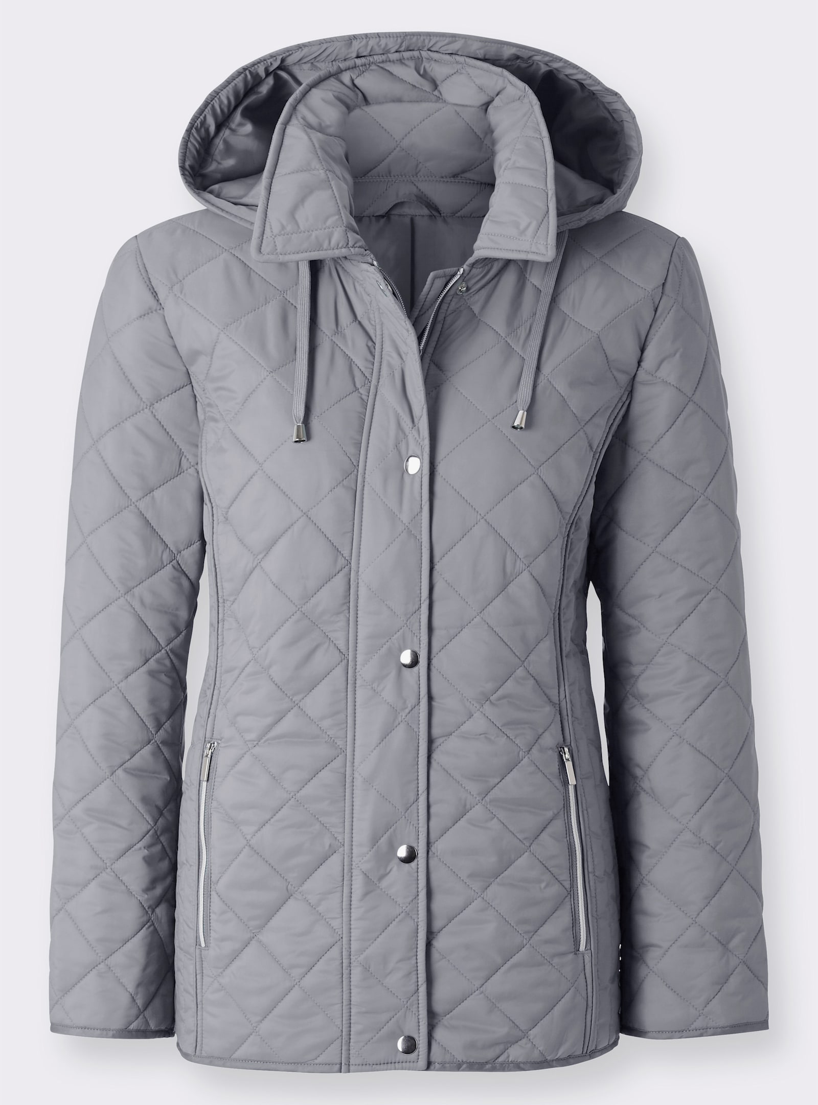 Zimní bunda se zapínáním na poutka - kamenná šedá