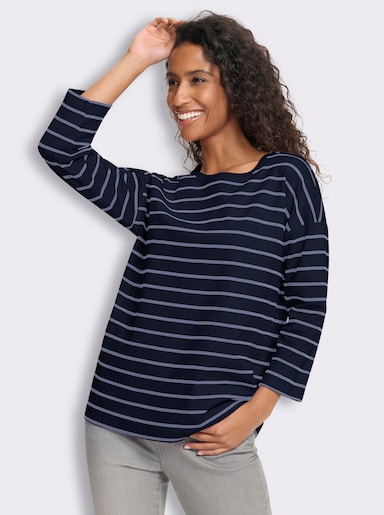 heine Ringelshirt mit 3/4-Arm - marine-taubenblau-geringelt