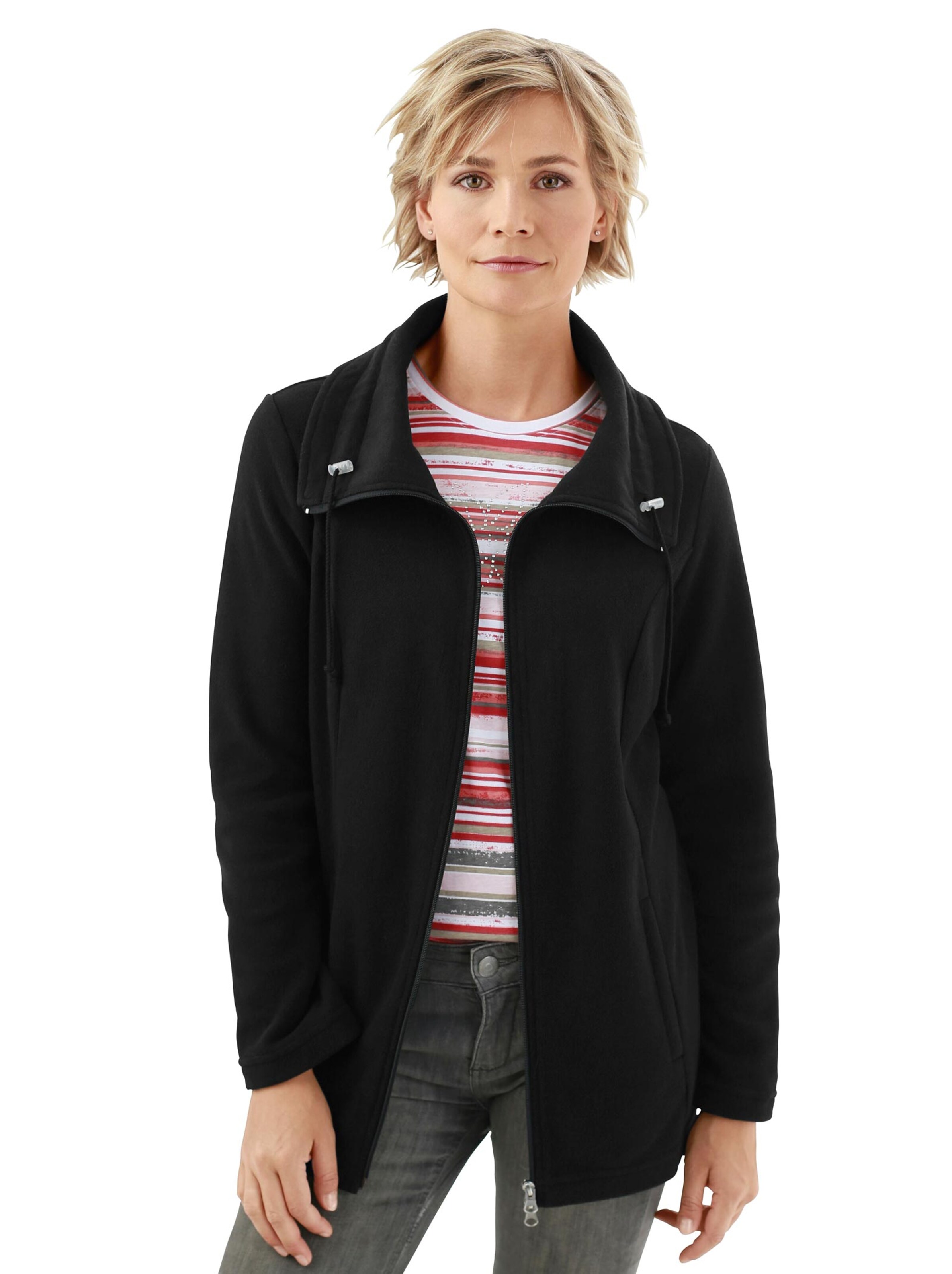 Fleece-Jacke - schwarz