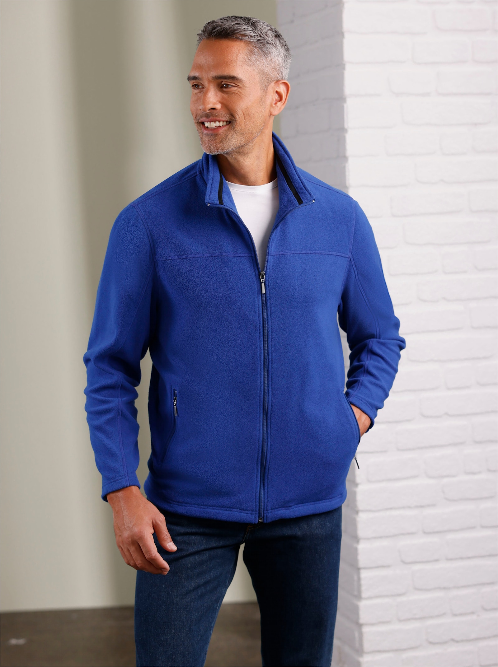 Fleece-Jacke - royalblau