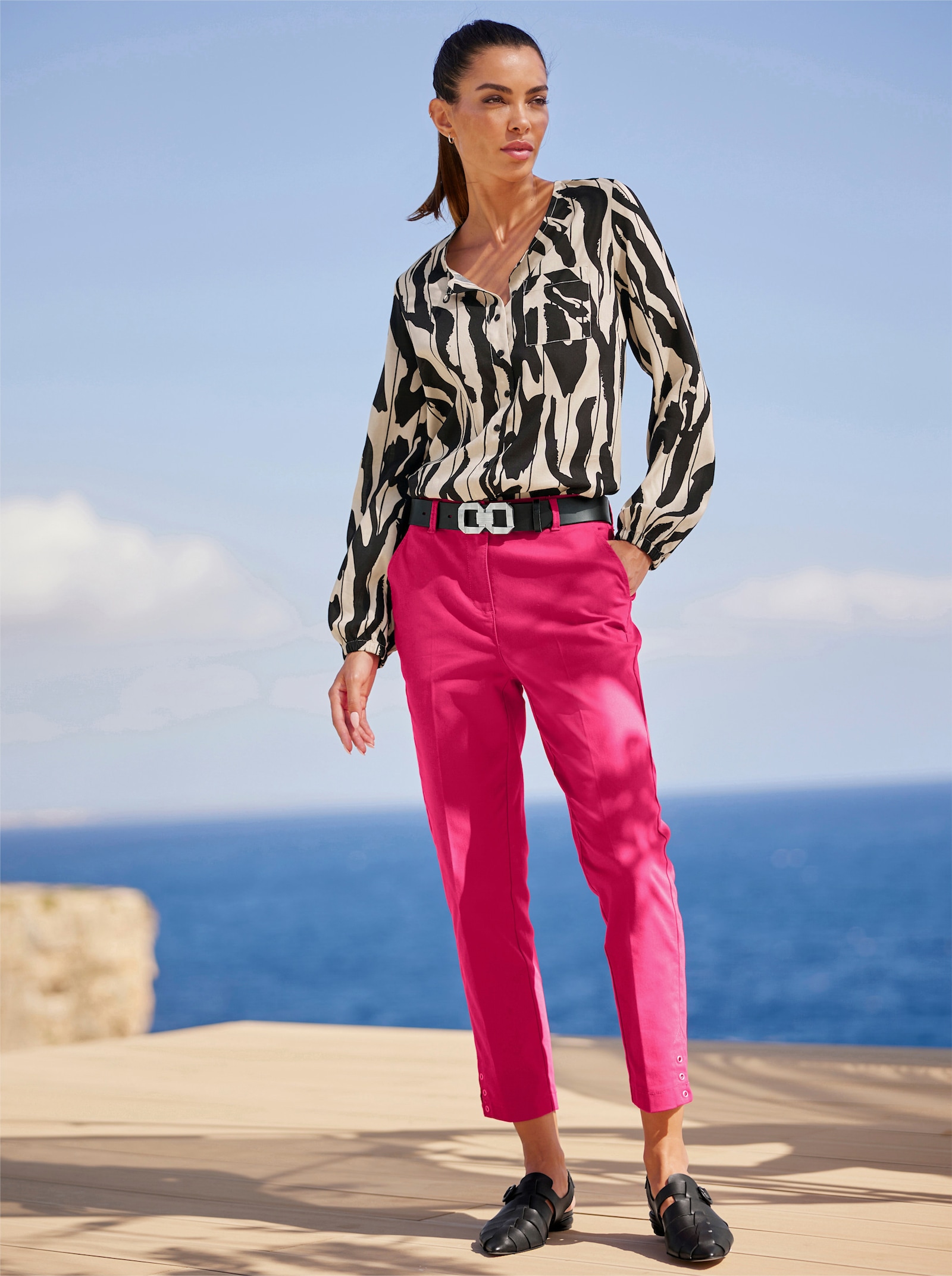 heine 7/8-Hose mit Gürtelschlaufen - pink