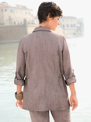 Blusenblazer in Leinen-Optik - taupe