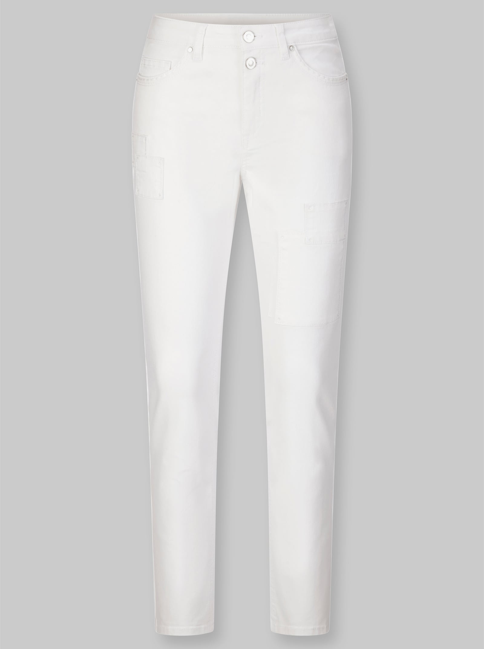 heine Hose mit Patches - weiß