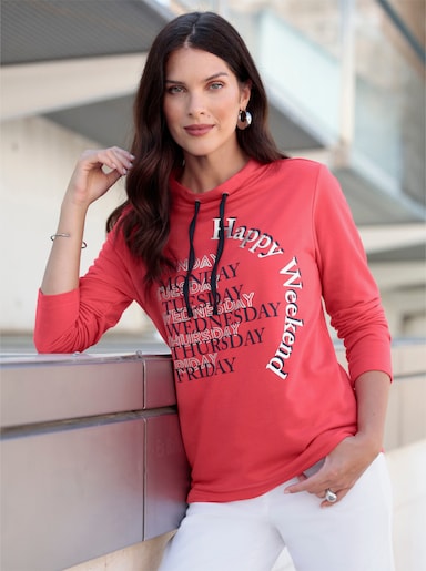 Sweatshirt mit halsfernem Stehkragen - hummer-marine-bedruckt