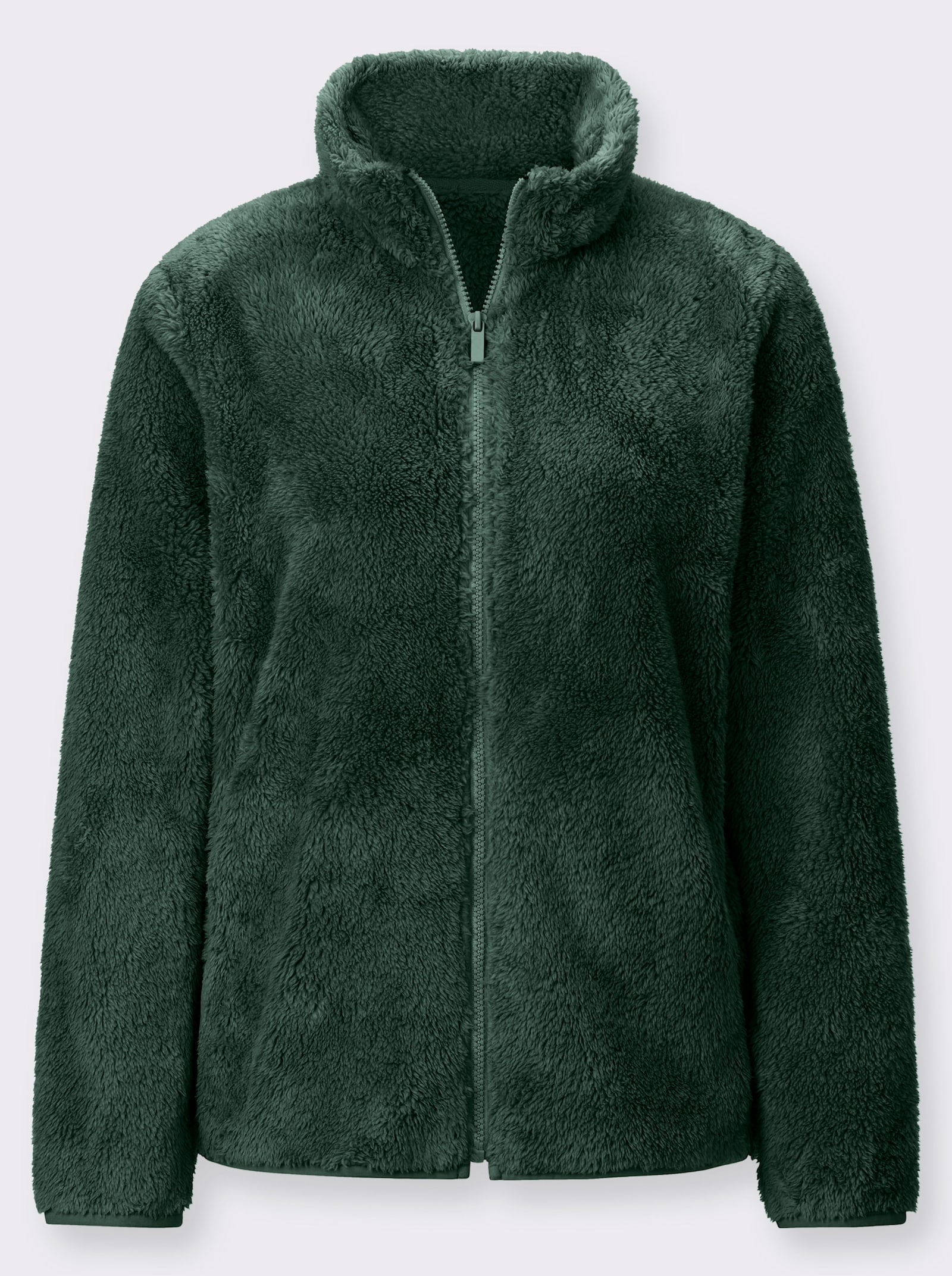 Fleecejacke in Teddy-Optik - moos