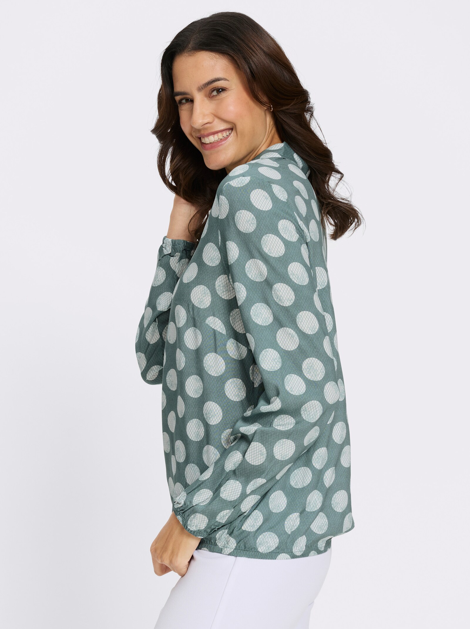 Druckbluse - jade-bedruckt