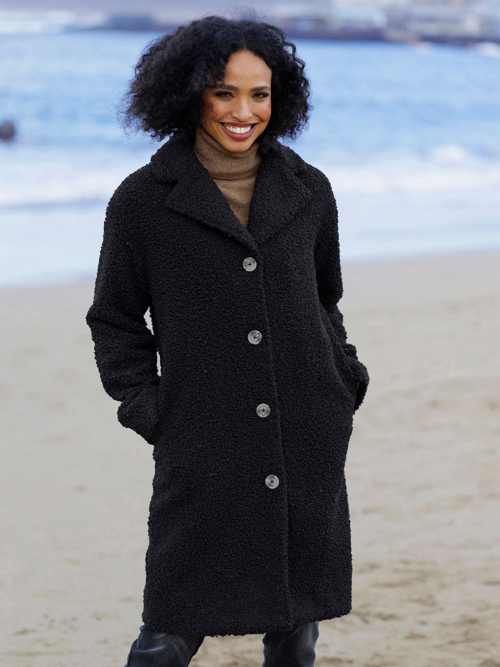 heine Kurzmantel mit herausnehmbarer Weste - schwarz