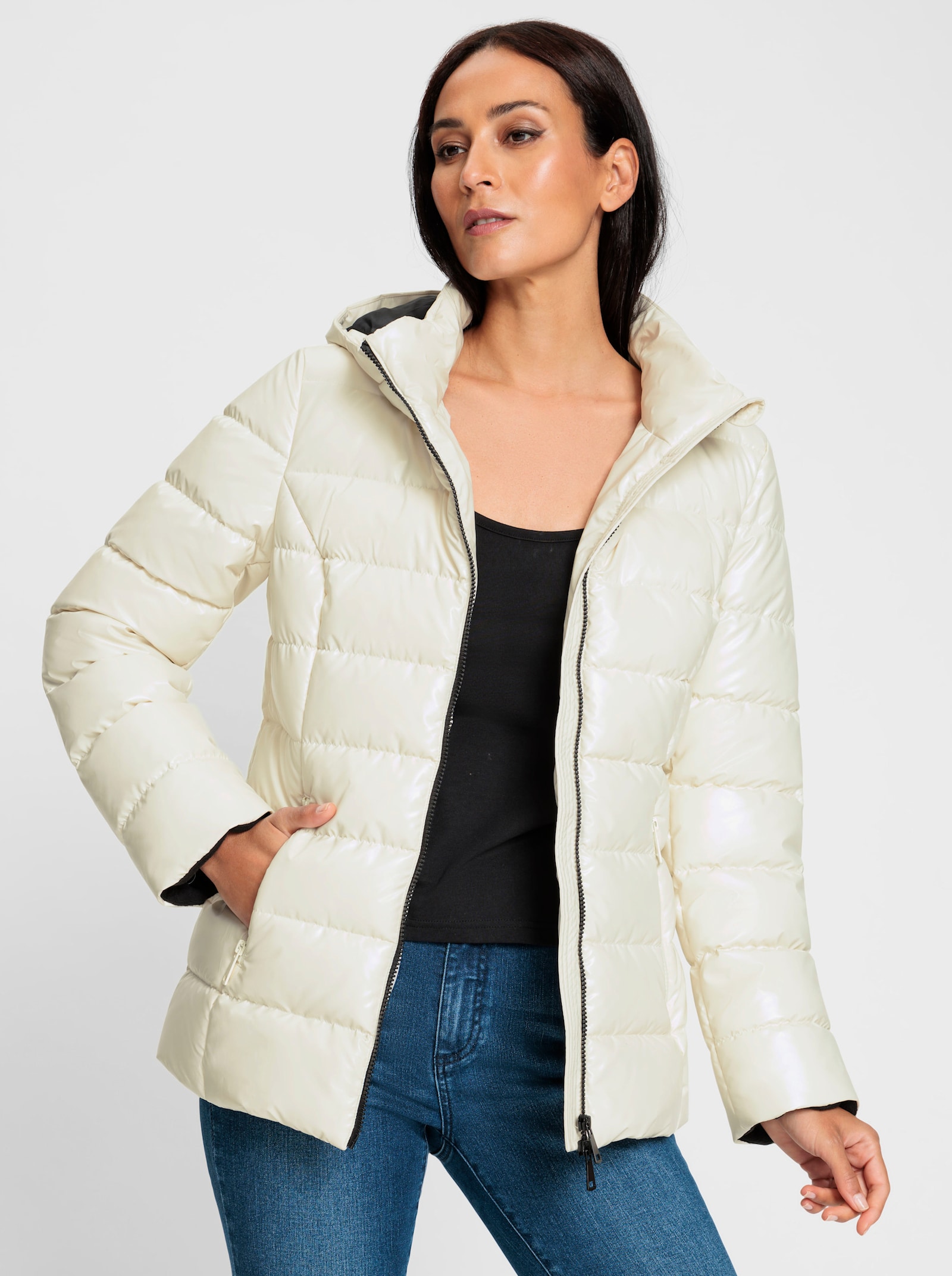 heine Veste matelassée à capuche doublée - couleur ivoire