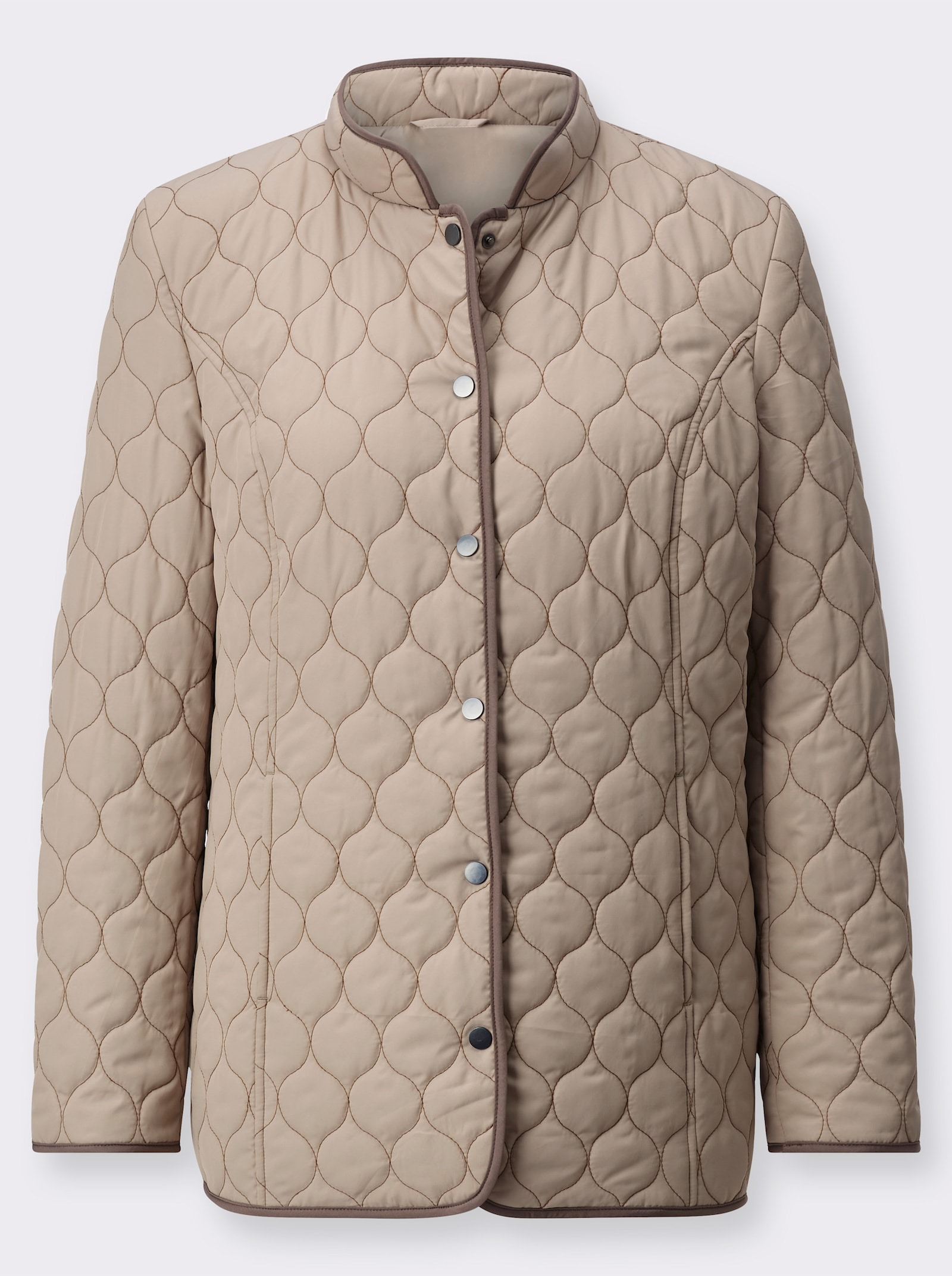 Steppjacke mit Kontrastpaspelierung - sesam