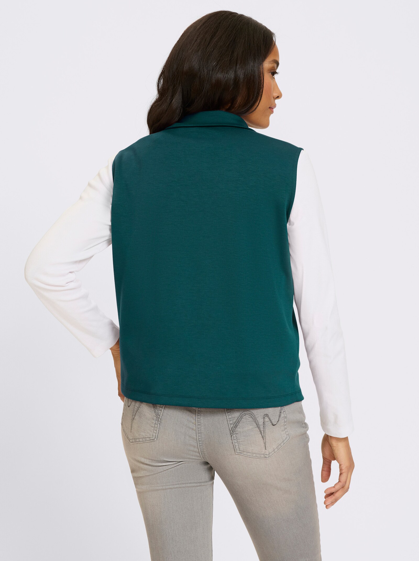 heine Shirt mit Reißverschluss - petrol