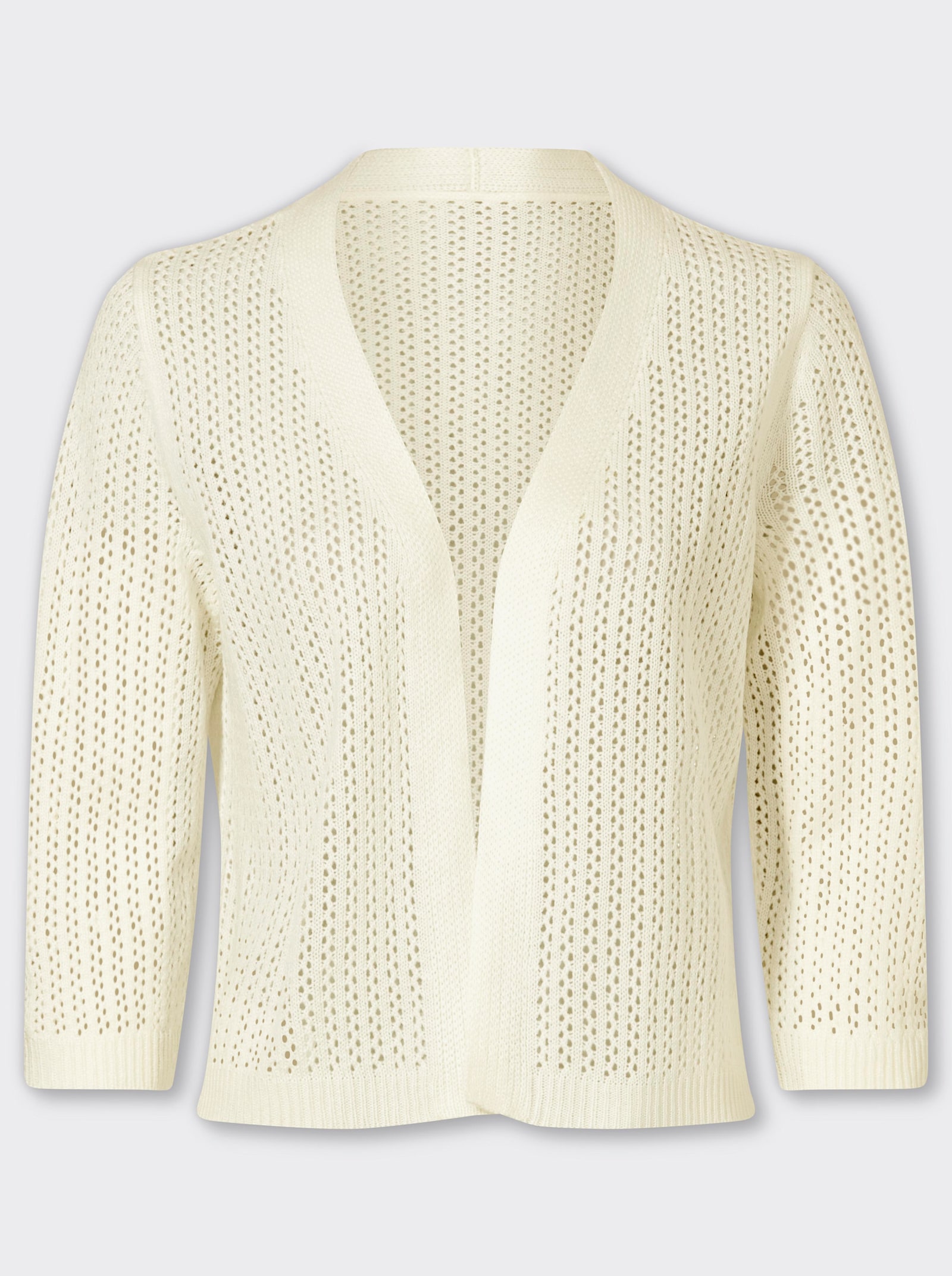 Cardigan mit Ajour-Muster - ecru