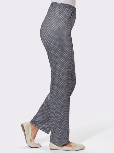 Jerseyhose mit seitlichen Taschen - schwarz-kariert